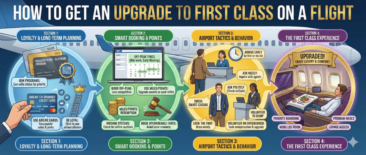 How to Get an Upgrade to First Class on a Flight?